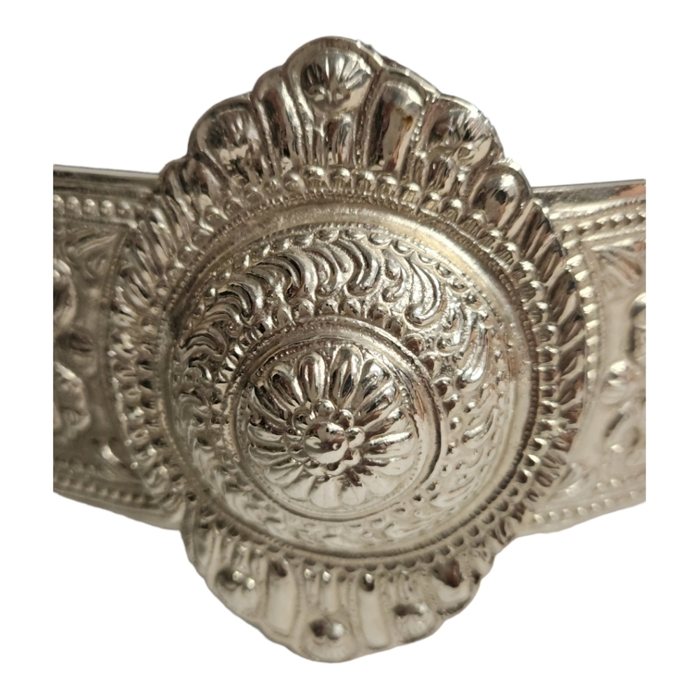 Rare Judith Lieber Python Leather Metal Buckle Be… - image 2